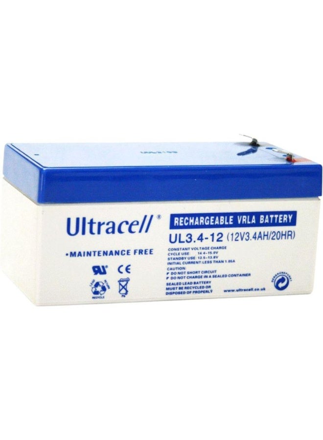 Ultracell UL3.4-12 - Ultracell, Lead-Acid Rechargeable Battery, 12V, 3.4Ah - Image 1